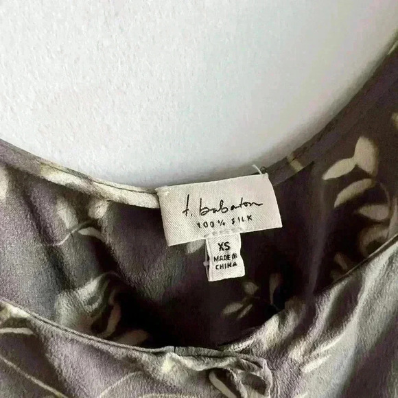 Babaton Aritzia Womens Brown Floral Silk Romantic Feminine Garden Firl Top XS - Picture 11 of 12